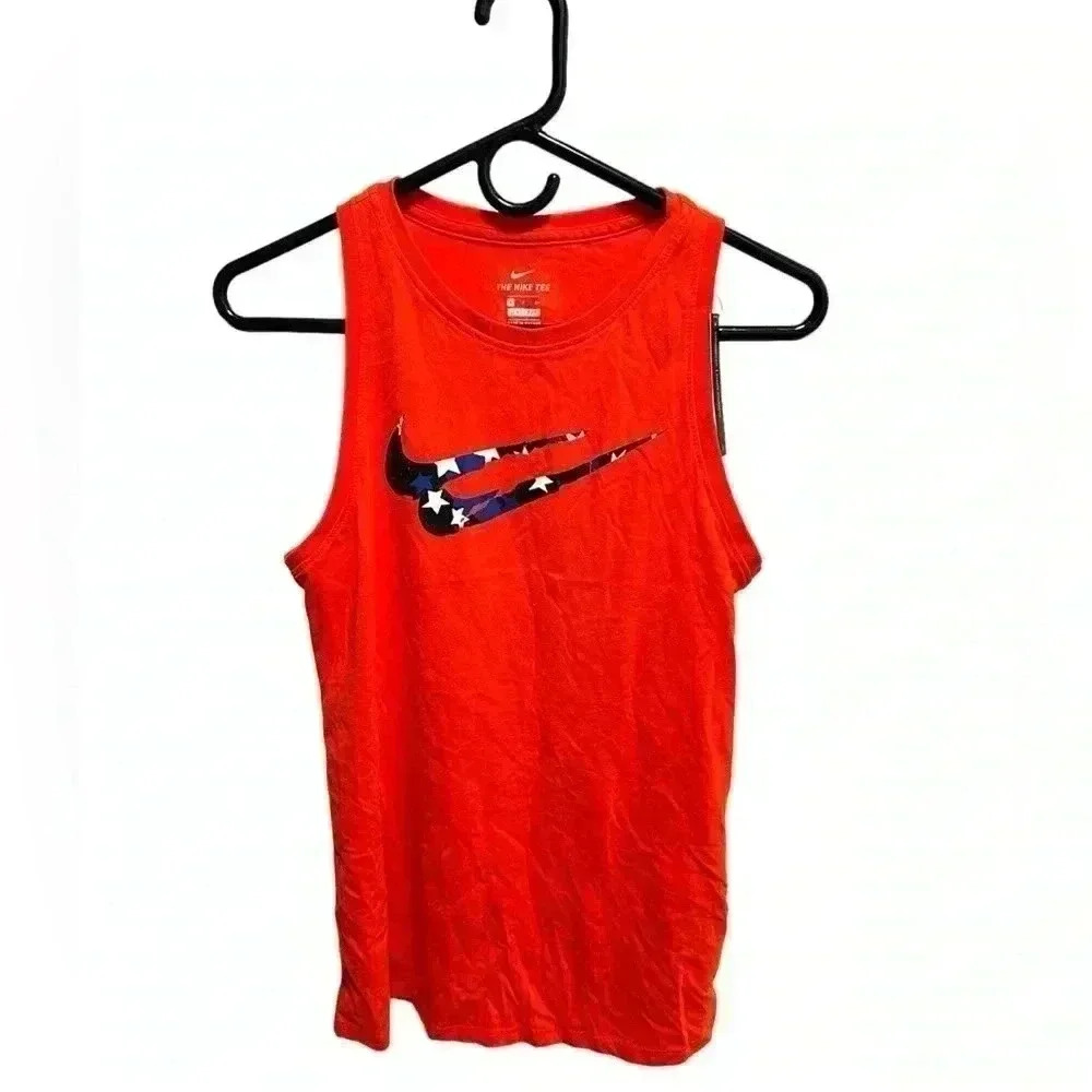NWT NIKE BLUE WHITE AND RED FLAG TANK TOP - Picture 3 of 5